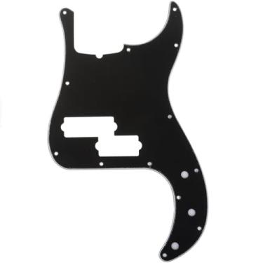 Imagem de Musiclily Pro 5 Cordas 13 Furos Escudo Baixo Contemporâneo Pickguard para Fender Americana Precision Bass, 3 Camadas Preto