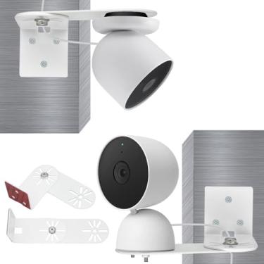Imagem de Haoyou Suporte de parede giratório de canto para Google Nest Cam externa ou interna, bateria - 2ª geração e câmera Nest interna (com fio), reduz pontos cegos e obtenha a melhor visualização - pacote