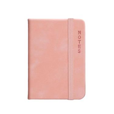 Imagem de Caderno com alça de couro colorido 3 peças-A7, bolso conveniente, caderno portátil para anotações, Ledger-Pink (A7/80 Photos)