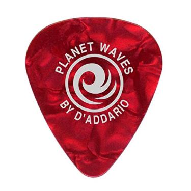Imagem de D'Addario Palhetas de guitarra celuloide - acessórios de guitarra - palhetas de guitarra para guitarra acústica, guitarra elétrica, baixo - sensação natural, tom quente - vermelho, médio 0,70 mm,