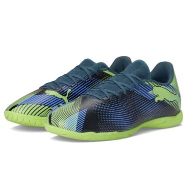 Imagem de PUMA Tênis de futebol masculino Future 7 Play Indoor Trainer, Gray Skies-elektro Roxo-efervescente Apple-branco, 40