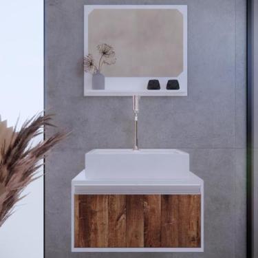 Imagem de Gabinete P/ Banheiro C/cuba + Espelho Real 50 Western S/c Branco - GAB