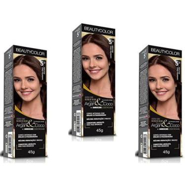 Imagem de Beauty Color Tintura 3.0 CASTANHO ESCURO 45gr (03 Unidades) Cores Norm