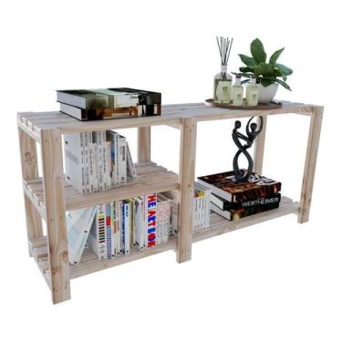 Imagem de Sapateira 2 Tábuas Madeira Estilo Industrial 110x32x50cm Natural - Tec