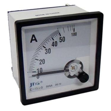 Imagem de Amperímetro Analógico 50/5A 72X72mm Para TC JNG, Branco