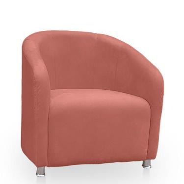 Imagem de Poltrona Redonda Moderna e Confortavel Alicia Suede - BelarStore, Rose