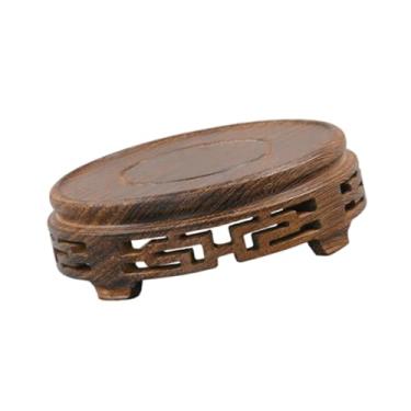 Imagem de Generic Suporte de exibição de ornamento redondo Suporte de aquário Detalhes vívidos Banco de planta Suporte de bonsai estável Suporte de vaso de flores, L