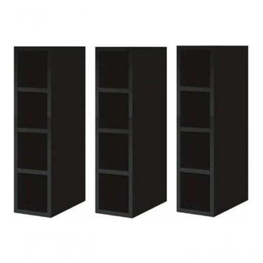 Imagem de Kit 03 Nichos Garrafeiro Adega 100% Mdf Bp Garrafas Preto