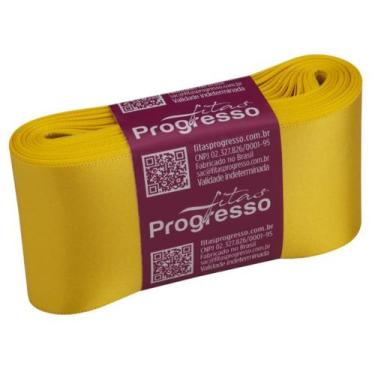 Imagem de Fita de Cetim Progresso 50mm nº12 - 10m Cor 763 Amarelo Gema - 01 unid
