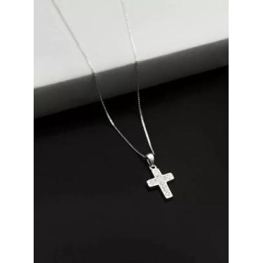 Imagem de Cordão Feminino Cruz Crucifixo Cravejado - 100% Prata 950 - ToJoia18k