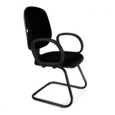 Imagem de Cadeira Interlocutor Diretor LISA Base em "S" Preta - Braço Corsa - ma