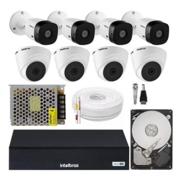 Imagem de Kit Cftv 8 Cameras Intelbras Com Dvr 8 Canais Cameras 1120b