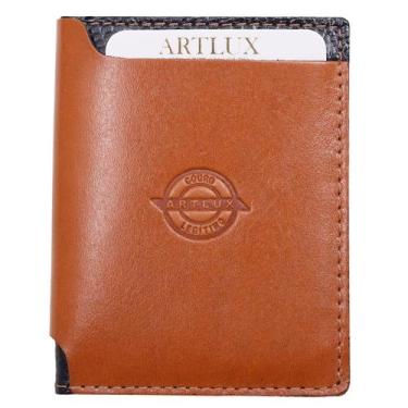 Imagem de Carteira de Couro Artlux porte Pequeno Slim 965, Caramelo