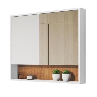 Imagem de Espelheira Eros Para Banheiro - Quarteto Móveis, Branco Nature