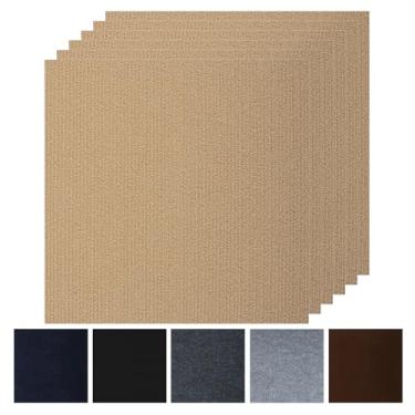 Imagem de SOOKEA Quadrados De Carpete Autoadesivos De 24" X 24", Placas De Carpete Antiderrapantes, Placas De Carpete Acolchoadas Macias De Descascar E Colar Para Cozinha, Quartos, Ambientes Internos E Externo