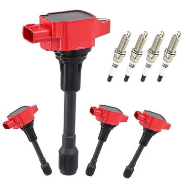 Imagem de Nextirrer Uf549 Bobina de Ignição Iridium Vela de Ignição Pacote de 4 9029 Compatível com Infiniti Altima Sentra Rogue Versa Qx70 Cube Np300 Fx50 M56 Qx60 Substituir Uf-549 9029 1.6L 1.4L 1.8L 2.5L