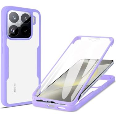 Imagem de Fofvccv Capa transparente para Xiaomi 15 Pro 5G, protetor de tela integrado, à prova de choque, ajuste fino, resistente, capa protetora para Xiaomi Mi 15 Pro QB, roxo