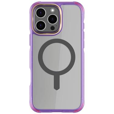 Imagem de Ghostek Covert Capa transparente para iPhone 16 Pro Max - Compatível com Apple MagSafe, Silicone Fusion, capa de telefone à prova de choque de ajuste fino (6,9 polegadas, roxa)