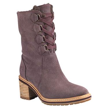 Imagem de Timberland Bota feminina de cano médio impermeável Sienna High, Camurça roxa escura, 39