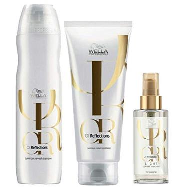 Imagem de Kit Wella Professionals Oil Reflections Shampoo 250Ml Condicionador 200Ml E Óleo Light 100Ml
