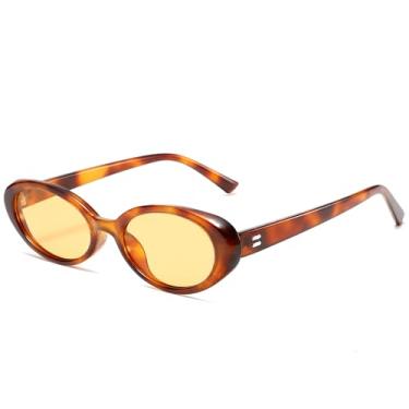 Imagem de Cyxus Óculos de sol femininos e masculinos modernos com proteção UV para uso externo 1250, Armação tartaruga lente amarela
