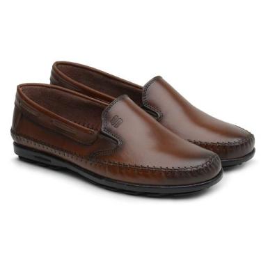 Imagem de Mocassim Masculino de Couro Legítimo Scarpazi Mogno 900F/M, 43