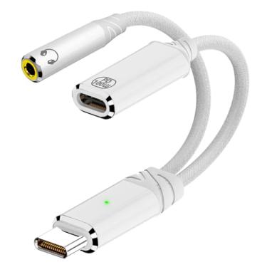 Imagem de Jadebones USB C para fone de ouvido e adaptador de carregador de 3,5 mm, USB tipo C 2 em 1 para conector de áudio auxiliar com cabo dongle de carregamento rápido de 100 W para iPhone série 16/15, iPad