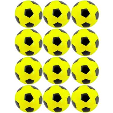 Imagem de 12x Bola De Futebol Vinil Pingo Dente De Leite 22Cm Infantil (Amarelo)