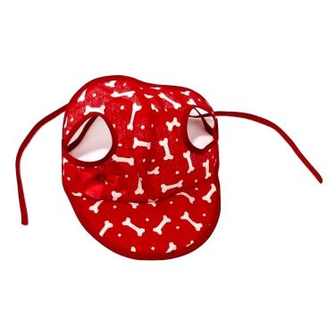 Imagem de Boné Cachorro viseira vermelha estampada de ossinhos tamG