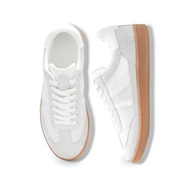Imagem de Rosella Carlie Tênis feminino – Tênis feminino moderno com palmilha removível – Sapatos de primavera elegantes e leves para mulheres, casuais, antiderrapantes, com cadarços, calçados de caminhada