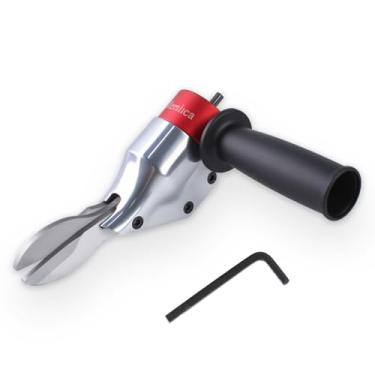 Imagem de Mershca Acessório de cisalhamento de metal, cortador de metal de cisalhamento com cabeça giratória de 360 graus, ferramenta profissional de corte de metal para corte de chapa de ferro cabeça de