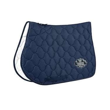 Imagem de Harrison Howard Almofada de sela de cavalo de uso geral para selim inglês multiuso para cavalos Amortecimento Suporte traseiro para equitação azul-marinho