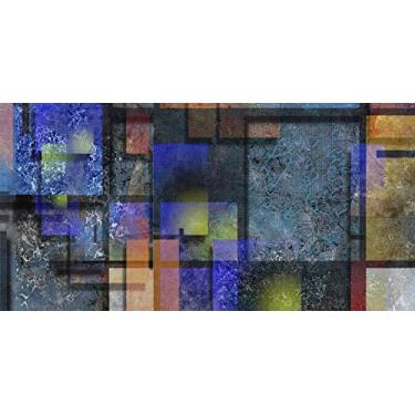 Imagem de Yeele 6 x 3 m retrô cenário artístico colorido geométrico altamente texturizado digital pintura abstrata para decoração de quarto interno, tema de festa, eventos, banner, adereços de cabine de fotos