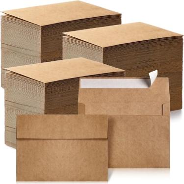 Imagem de Fainne Pacote com 1000 envelopes marrons a granel, envelopes kraft para convite, vale-presente de 120 GSM para escritório, presente, festa, chá de bebê, casamento, A7 10 x 16,25 cm