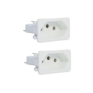 Imagem de 02 Tomada Margirius Para Caixa Embutir Padrão Weg 10/20a Branca