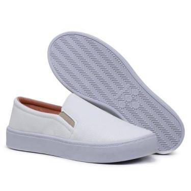 Imagem de Sapatenis Feminino Slip On Casual Iate - RM, Branco, 35