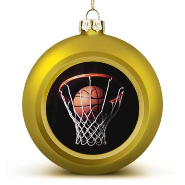 Imagem de Bolas de Natal, decorações de Natal, festivais, basquete, estampadas, bolas penduradas para árvores de Natal, decoração de festa de Natal