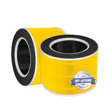 Imagem de Popurure Filtro de substituição RP-AP088-F1 compatível com purificadores de ar RENPHO, modelo RP-AP088, RP-AP088W, RP-AP088B, 5 estágios H13 HEPA e filtros de carvão ativado, pacote com 2