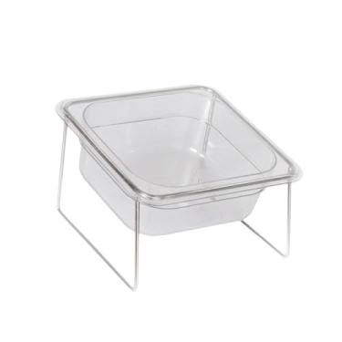 Imagem de Generic Tigela de comida para gatos inclinada, aço inoxidável, suporte para proteção do pescoço, 15°, inclinada para gatos e filhotes, tigela de acrílico, Tigela única