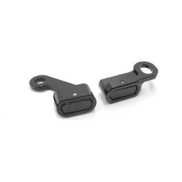 Imagem de 2 peças de LED setas fluindo guiador freio embreagem luz marcador de motocicleta mini pisca-pisca indicador para Harley Sportster XL 1200 883 72 48 Roadster (preto e fumaça)