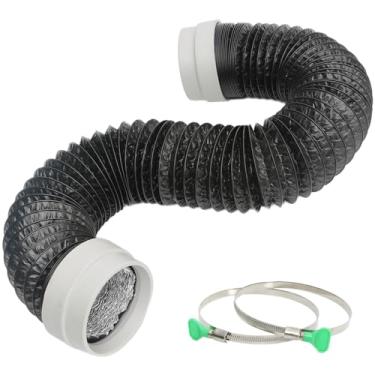 Imagem de Mangueira de ventilação para secador, conectores de vedação de borracha de 10 cm com mangueira de duto de exaustão de ventilação de secador flexível de 2,8 m para espaço apertado, kit de dutos de