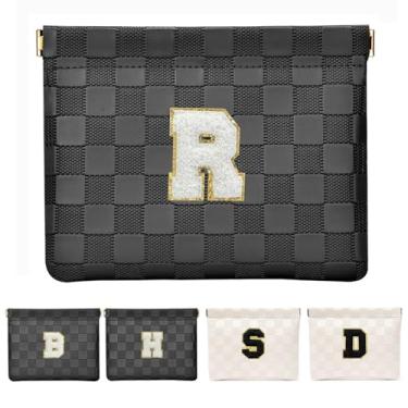 Imagem de HIGH FIT Bolsa de cosméticos de couro para bolsa, bolsa de maquiagem inicial organizador de acessórios cosméticos para batom, Preto, R