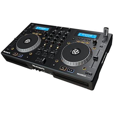 Imagem de Numark Mixdeck Express | Controlador DJ de 2 canais/Leitor de mídia independente com CD/CD MP3 e reprodução USB, mixer de canal duplo, jog Wheels multifuncionais e introdução Serato DJ incluídas