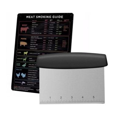 Imagem de Hinparo Raspador de chapa de aço inoxidável com ímã guia de temperatura de carne