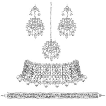 Imagem de Aheli Conjunto de colar gargantilha Kundan com cinto de cintura Kamar Bandh presente para mulheres_2