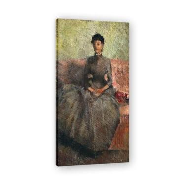 Imagem de Mrs Guthrie John Lavery Iconic Realist Portrait & War Scene Canvas Art – Decoração de parede irlandesa atemporal para casa 20 x 39,9 cm emoldurada