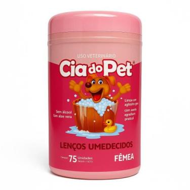Imagem de Lenço Umedecido Para Cães Fêmea 75Un Cia Do Pet Aloe Vera - Mimos Pet