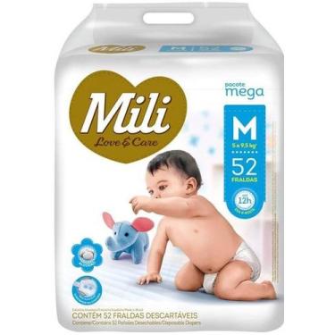 Imagem de Fralda Mili Love e Care M 52 unidades, Branco