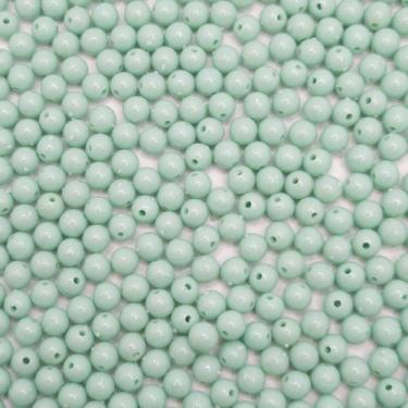 Imagem de Miçanga Passante Bola Lisa Plástico 6mm 100pçs 15g - Macall, Verde Cla