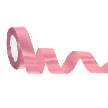 Imagem de HARFINGTON Fita de cetim de 2,5 cm, 24 metros, fitas de cetim de poliéster sólido para embrulho de presente, decoração de festa de casamento, buquê de flores, artesanato, Natal, rosa empoeirado